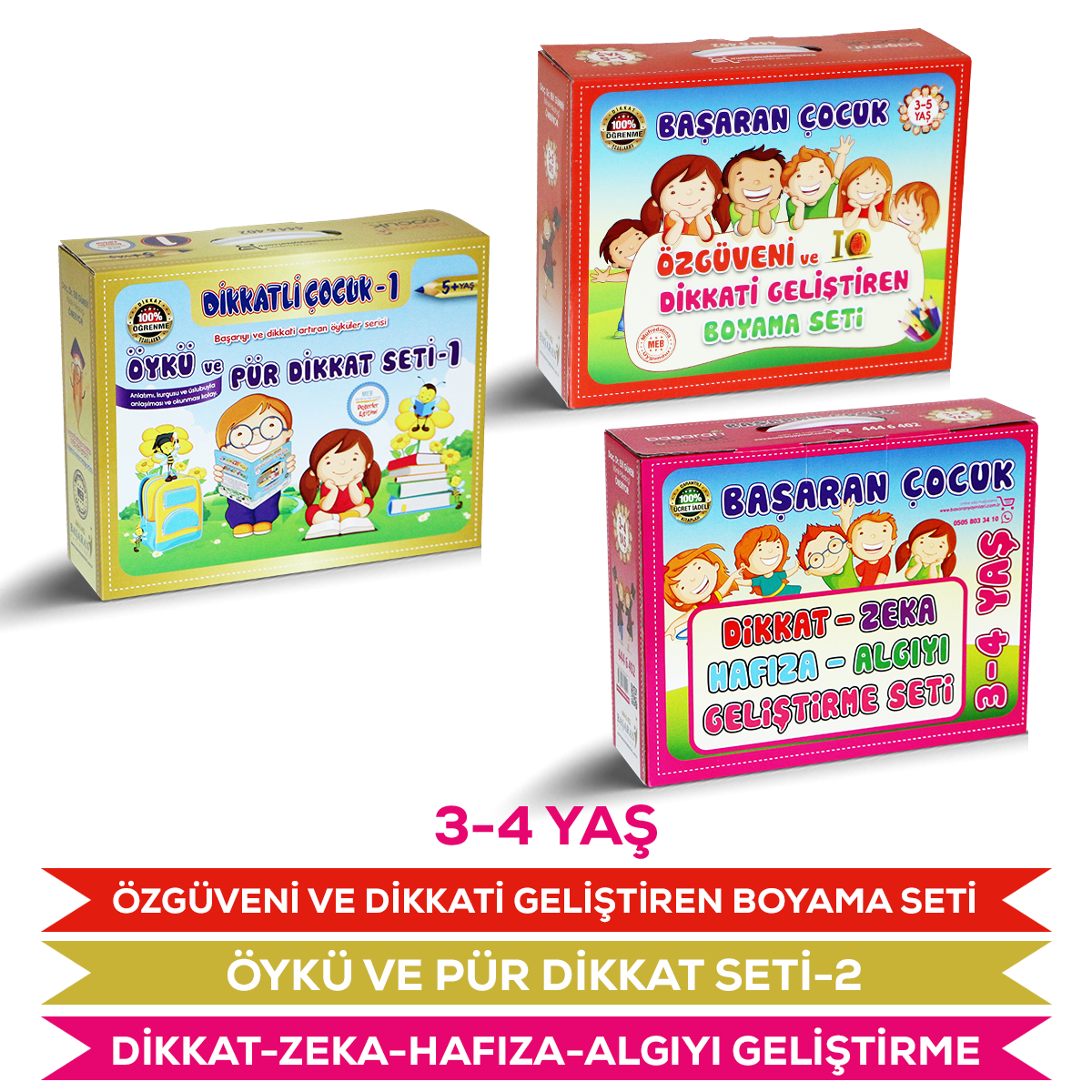 3-4 Yaş Dikkat Zeka Öykü Özgüven Seti